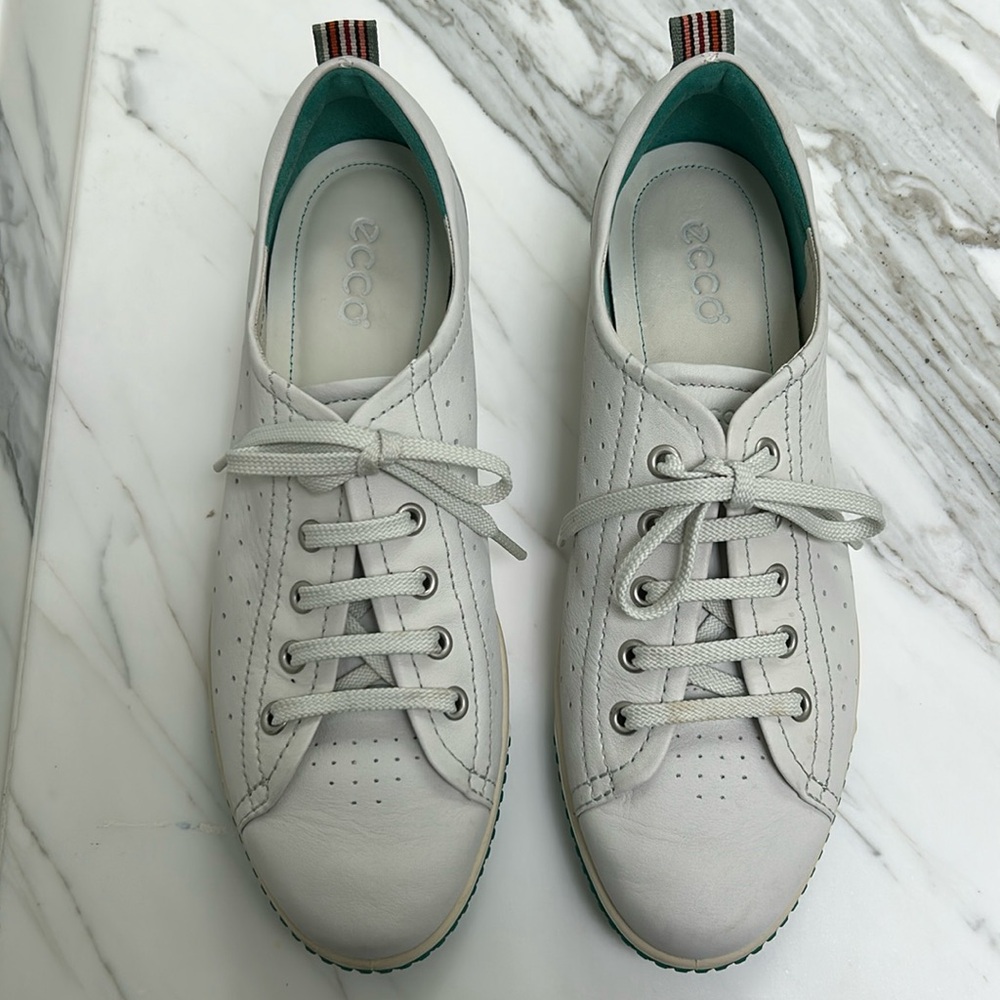 Ecco White Leather Sneakers